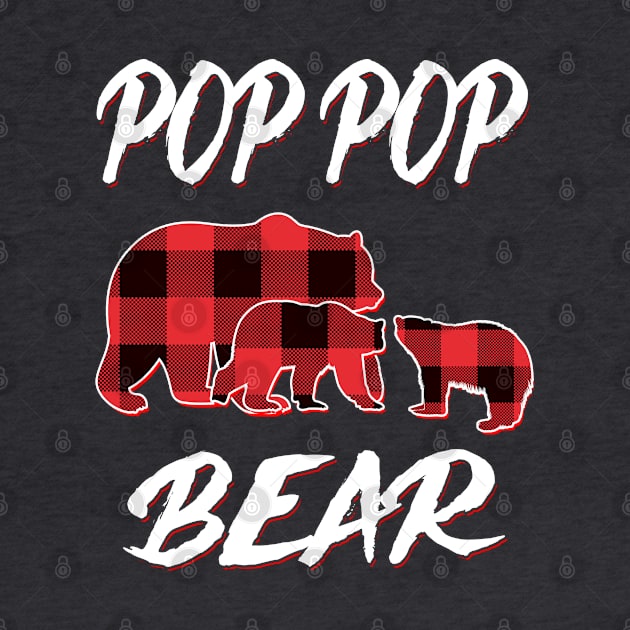 Pop Pop Bear Red Plaid Christmas Pajama Matching Family Gift by intelus